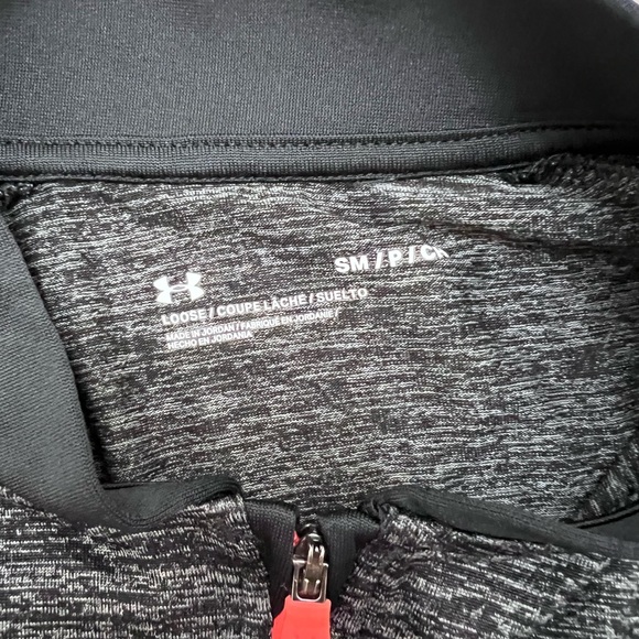 Under Armour Men’s Small 1/4 Zip Long Sleeve Pullover Black Gray - Picture 4 of 7